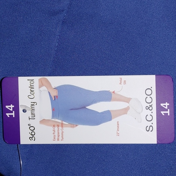 NWT S.C. & CO. Women's 360 Tummy Control Capris, Blue - Picture 6 of 6